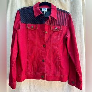 Diane Gilman Red Demin Jacket (M)